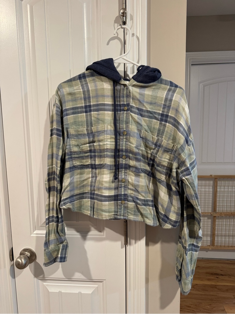 NWT American Eagle Plaid Hooded Flannel Jacket